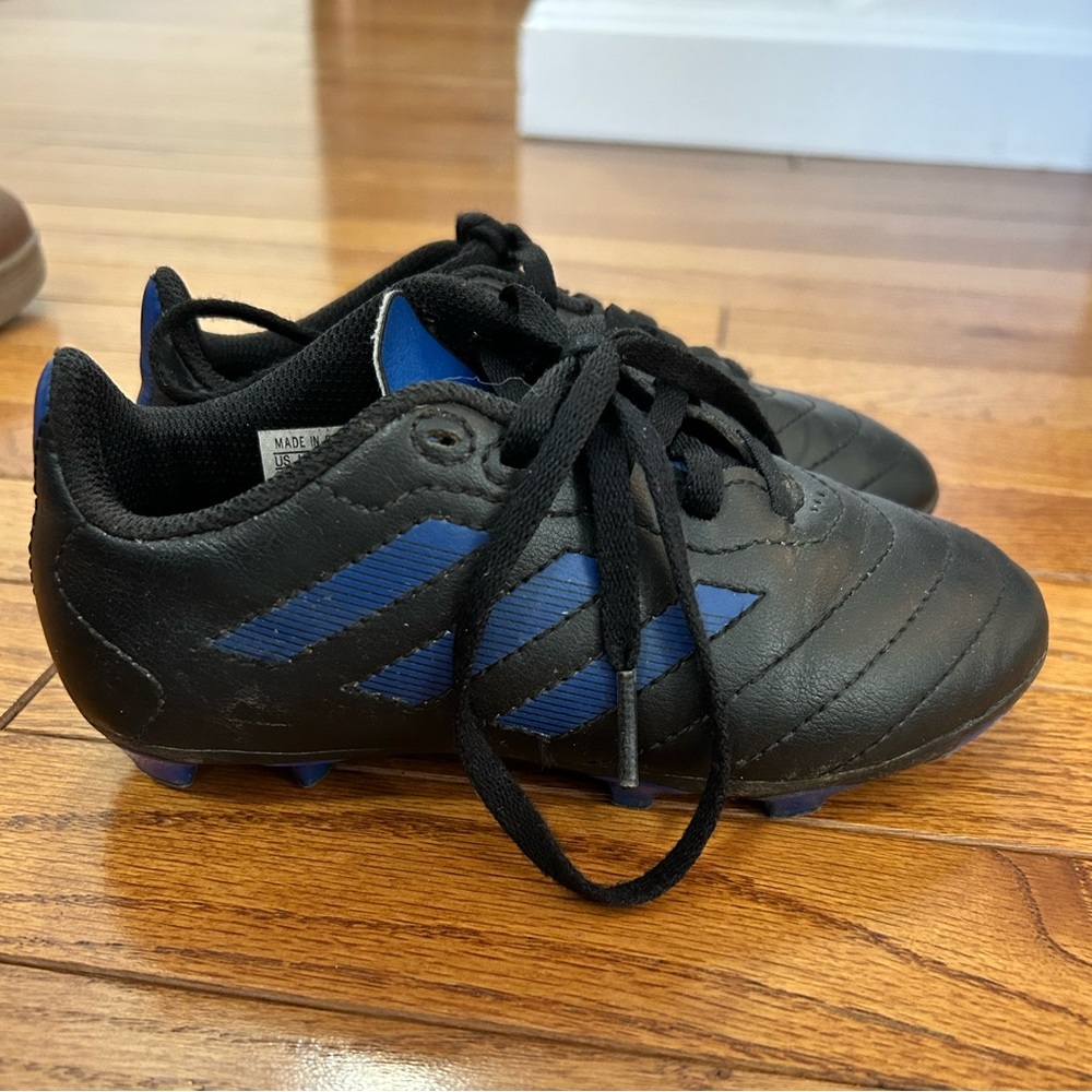 Adidas Kids Black and Blue Soccer Cleats